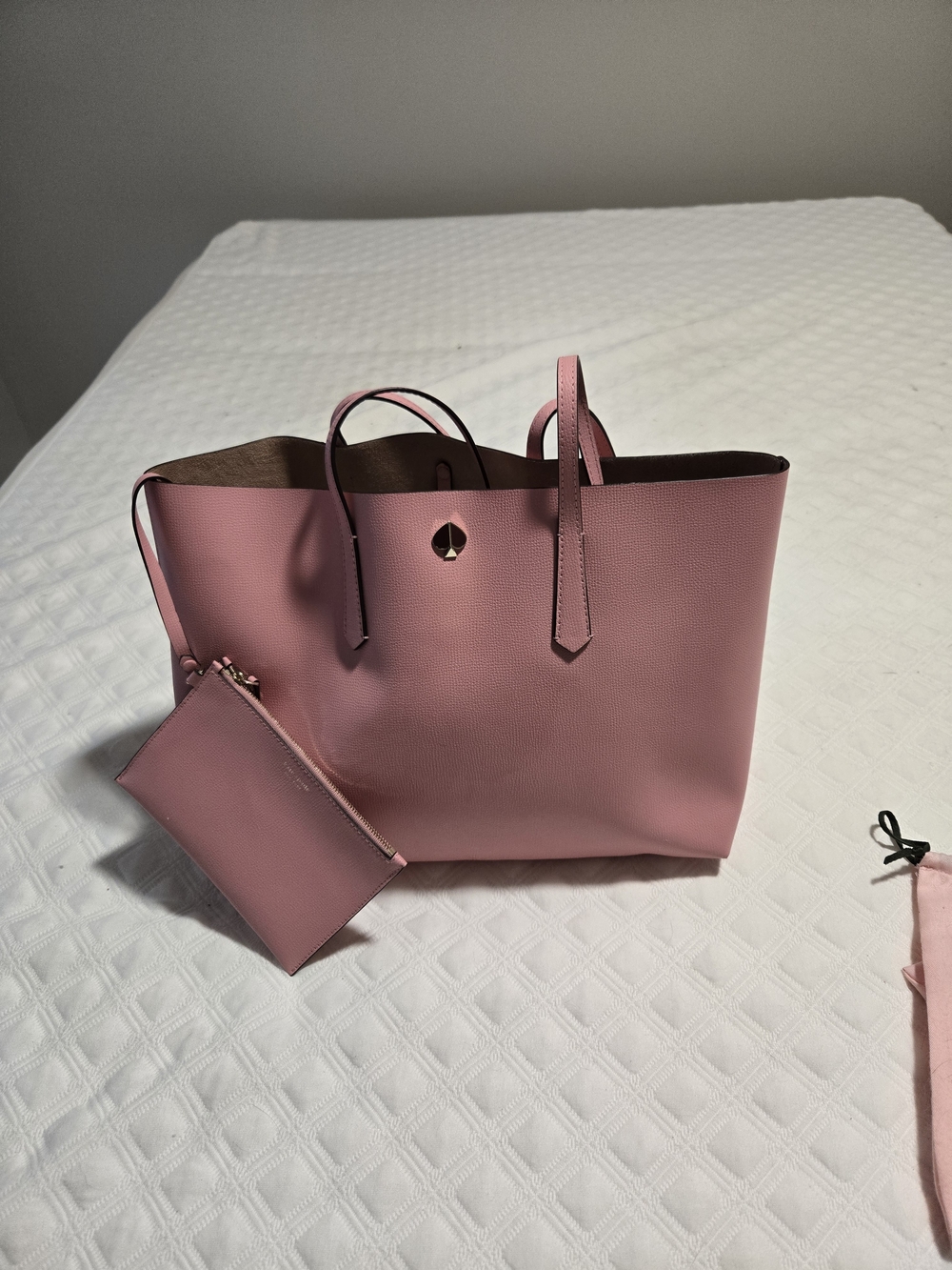 Kate Spade Pink Leather Tote Bag with Wristlet